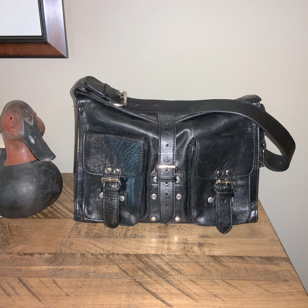 Leather Handbag by Danier